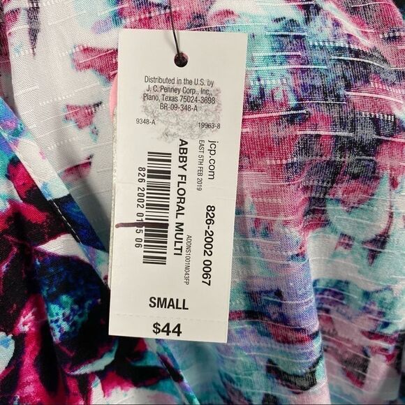 3For$20 East 5th Floral Batwing Blouse Size: Large & XL Blue Pink Nwt - Picture 4 of 5